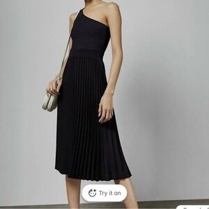 Elegant Black Knit One Shoulder Dress